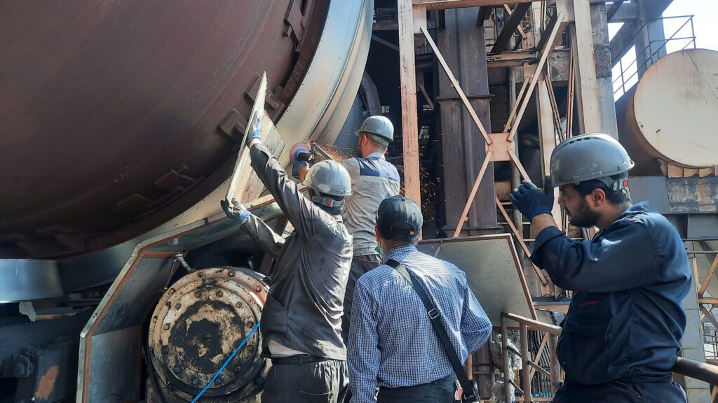 سنگ زنی رینگ کوره دوار